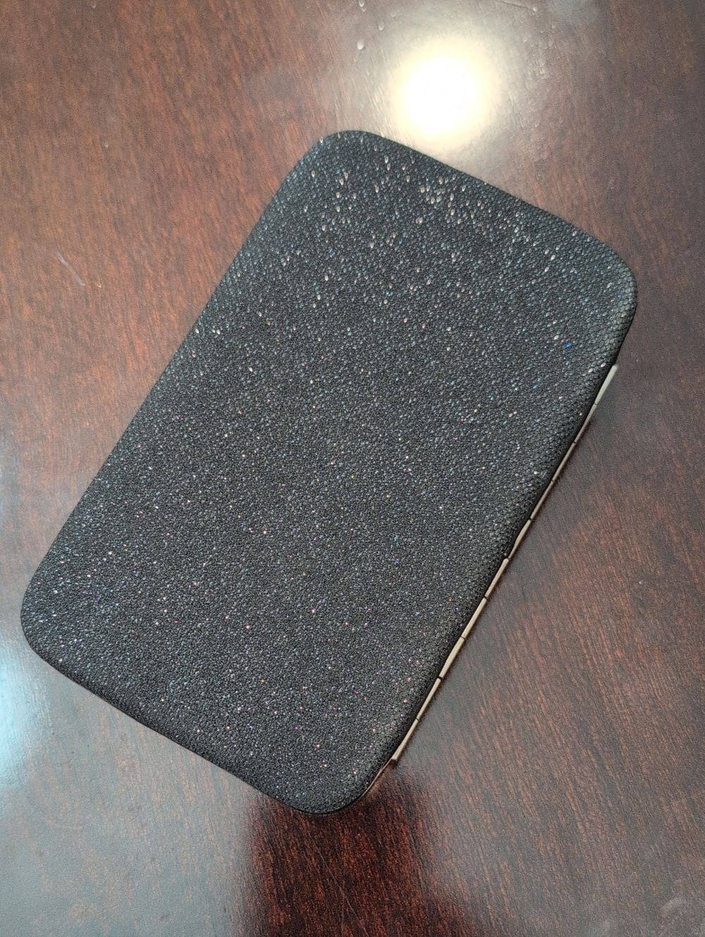 Black Glitter Fabric Handbag - Protective Carry Case